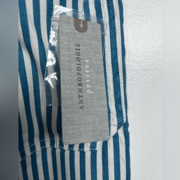 Anthropologie Maeve Pants Sz 2 Petite Blue Hi-Rise Colette Wide Leg  NEW - Picture 8 of 14